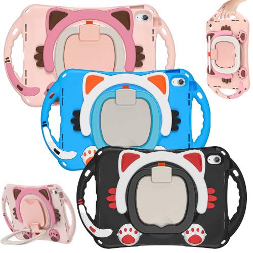 Cargue la imagen en el visor de la galería, Apple iPad 10th 2022 10.9“ EVA Kid Friendly Cat Style Heavy Duty Case with Handle Stand Ring - Polar Tech Australia
