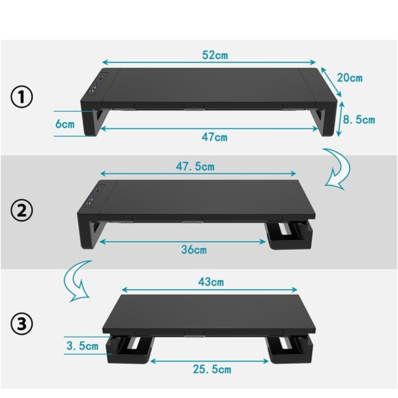 Cargue la imagen en el visor de la galería, [KM50][With RBG Light &amp; USB Hub &amp; Stand &amp; Drawer] Universal Monitor Desktop Stand  (Up to 27 inch) - Polar Tech Australia
