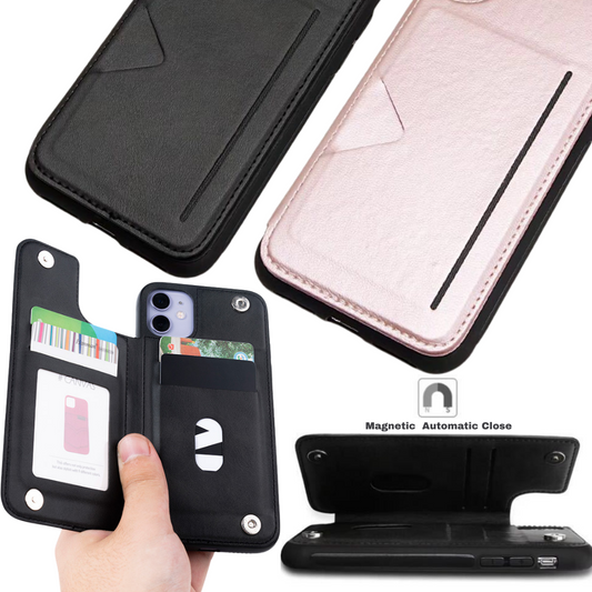 [Built-in Card Slot] Hanman Mika Leather Case For Apple iPhone 15 & 15 Plus & 15 Pro & 15 Pro Max - Polar Tech Australia