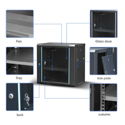 Cargue la imagen en el visor de la galería, [Assembled] 6U 9U 12U Heavy Duty Network Server CCTV PoE Switch Wall Mount Cabinet Rack Lockable Enclosure - Polar Tech Australia
