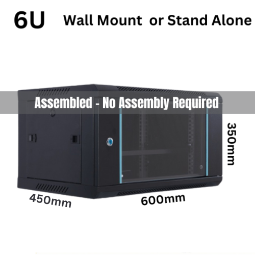 Cargue la imagen en el visor de la galería, [Assembled] 6U 9U 12U Heavy Duty Network Server CCTV PoE Switch Wall Mount Cabinet Rack Lockable Enclosure - Polar Tech Australia
