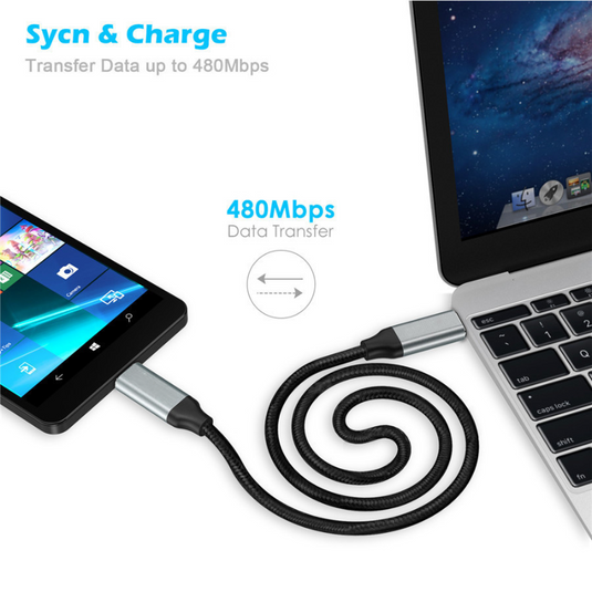 [240W][1M/2M] Nylon Braid Heavy Duty Apple MacBook Type-C USB C to C PD Fast Charging Data Sync USB Cable - Polar Tech Australia