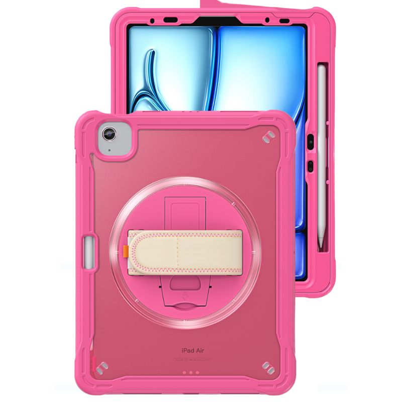 Cargue la imagen en el visor de la galería, Apple iPad Air 2024 6/6th 11&#39;&#39; &amp; Pro 1/2/3/4 11&#39;&#39; &amp; iPad 4/5 Air 10.9&#39;&#39; - 360 Degree Rotate Shockproof Heavy Duty Tough Stand Case Cover With Strap &amp; Pen Holder - Polar Tech Australia
