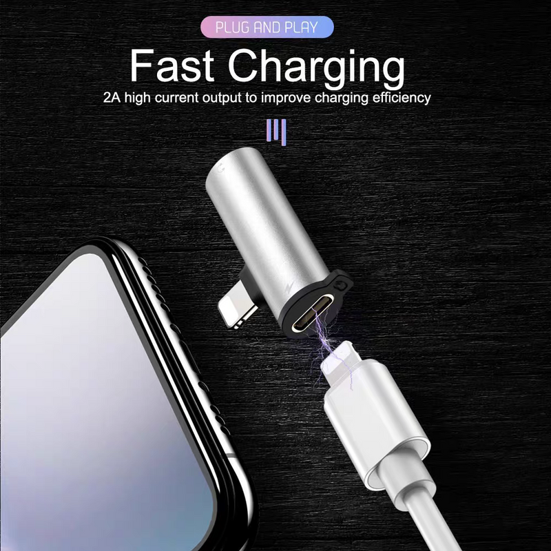 Load image into Gallery viewer, Lightning to Digital 3.5mm Audio Converter &amp; Charging Lightning Splitter
