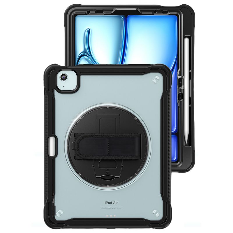 Cargue la imagen en el visor de la galería, Apple iPad Air 2024 6/6th 11&#39;&#39; &amp; Pro 1/2/3/4 11&#39;&#39; &amp; iPad 4/5 Air 10.9&#39;&#39; - 360 Degree Rotate Shockproof Heavy Duty Tough Stand Case Cover With Strap &amp; Pen Holder - Polar Tech Australia
