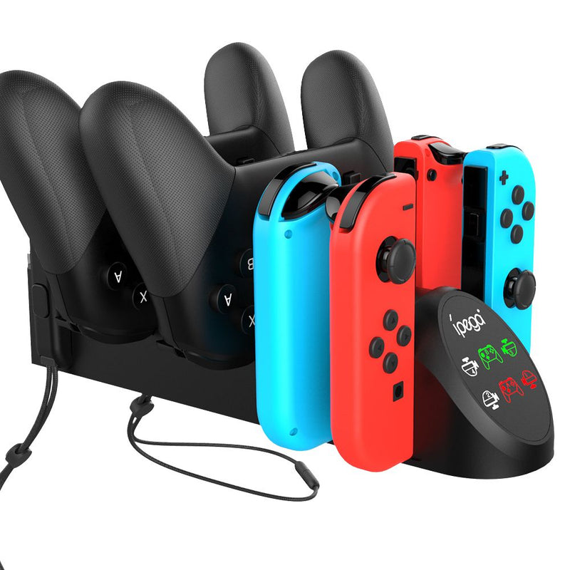 Cargue la imagen en el visor de la galería, Nintendo Switch Joy-Con/Pro 6 in 1 Game Joystick Handle Controller Charging Base - Game Gear Hub
