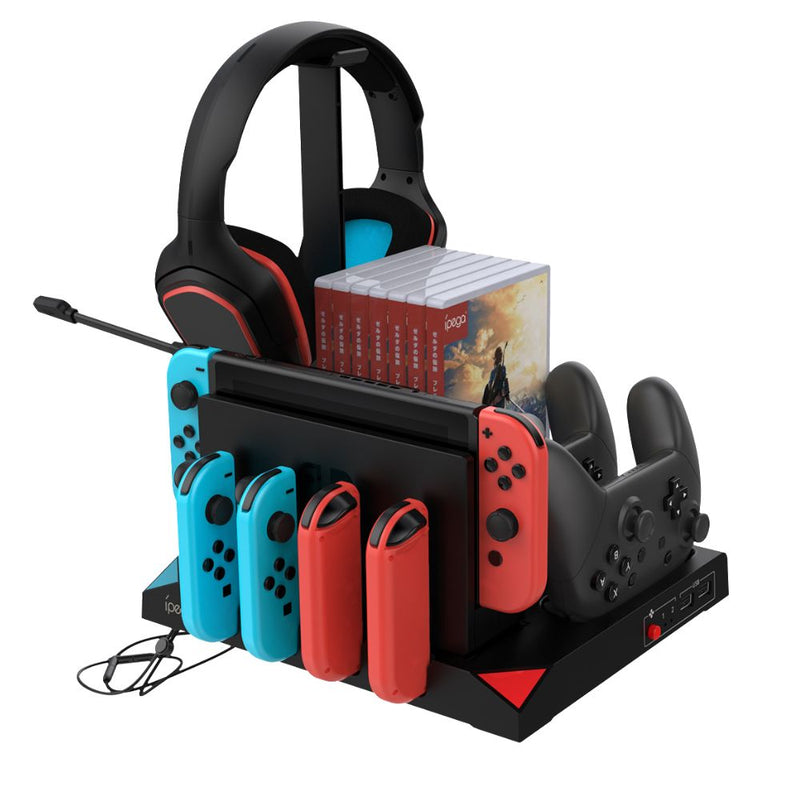 Chargez l&#39;image dans la visionneuse de la galerie, Nintendo Switch Joy-Con 9 in 1 Multi-function Vertical Game Controller Charging Station Dock  with Headset/Game Card Stand - Polar Tech Australia
