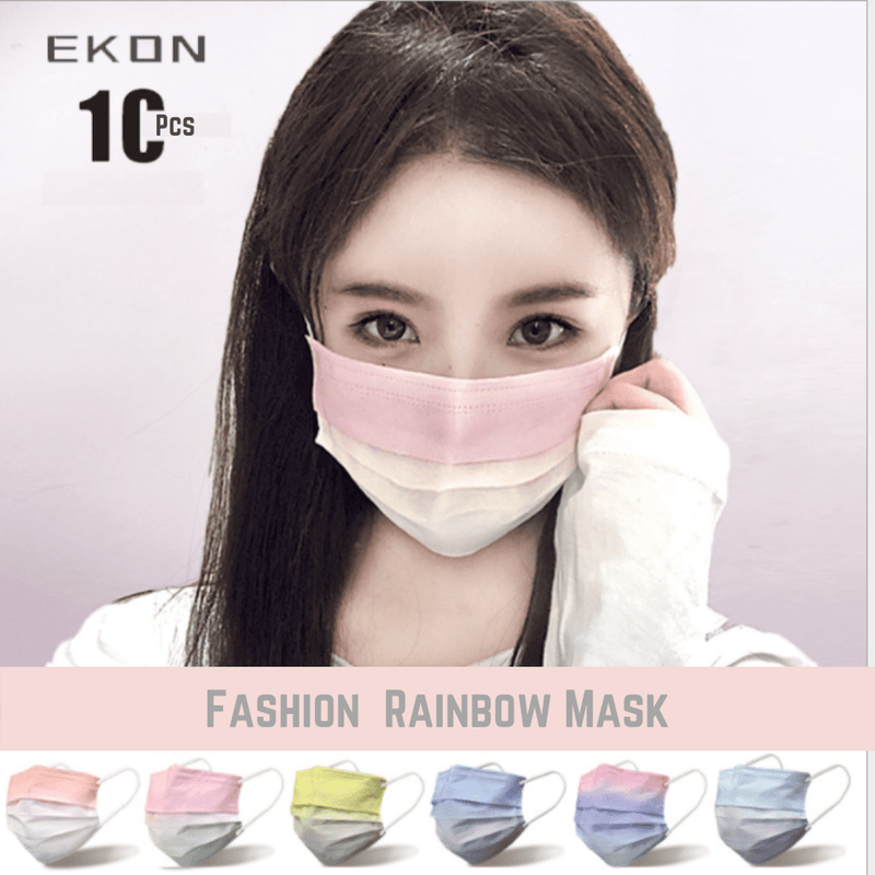 Cargue la imagen en el visor de la galería, [10PCS] EKON 4 Ply Layer Strong Protection Rainbow Fashion Skin-Friendly Face Masks - Polar Tech Australia
