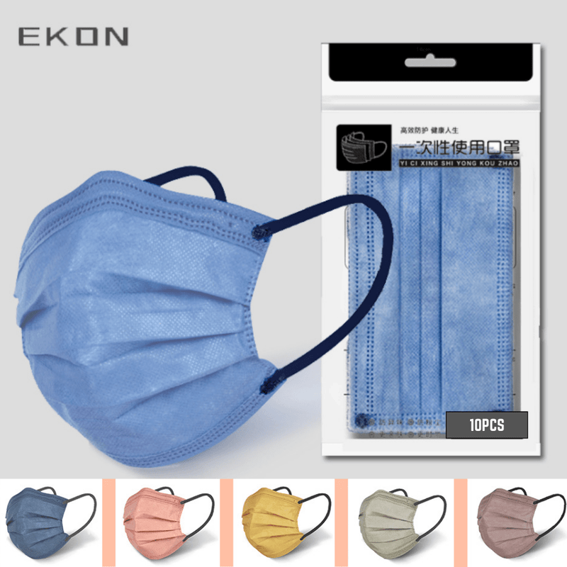 Load image into Gallery viewer, [10PCS] EKON Morandi 4 Ply Layer Strong Protection Fashion Skin-Friendly Face Masks - Polar Tech Australia
