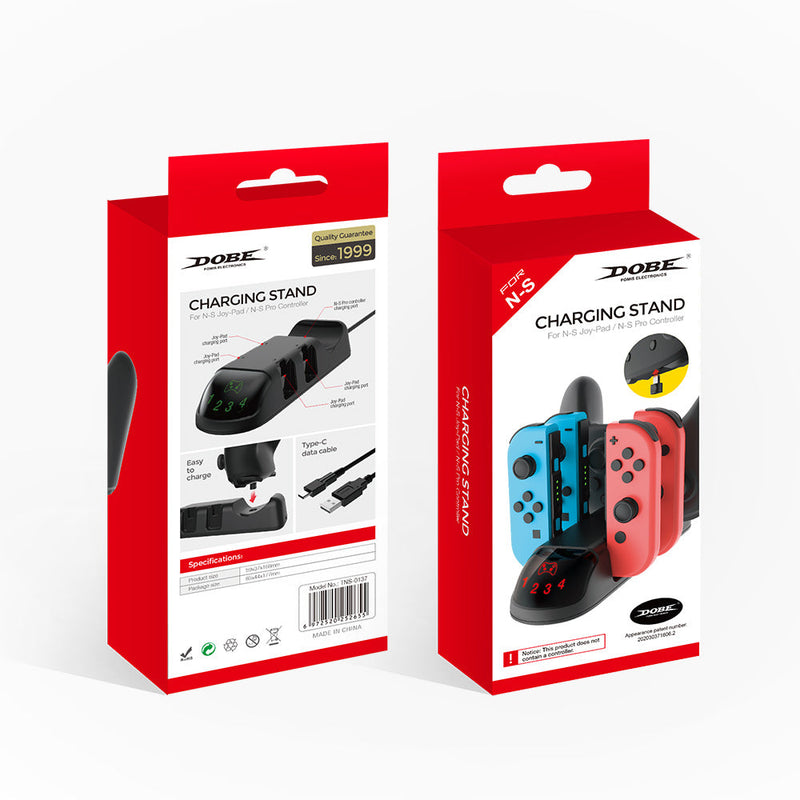 Cargue la imagen en el visor de la galería, Nintendo Switch Joy-con Pro Colorful LED Charging Station Holder with Cable - Game Gear Hub
