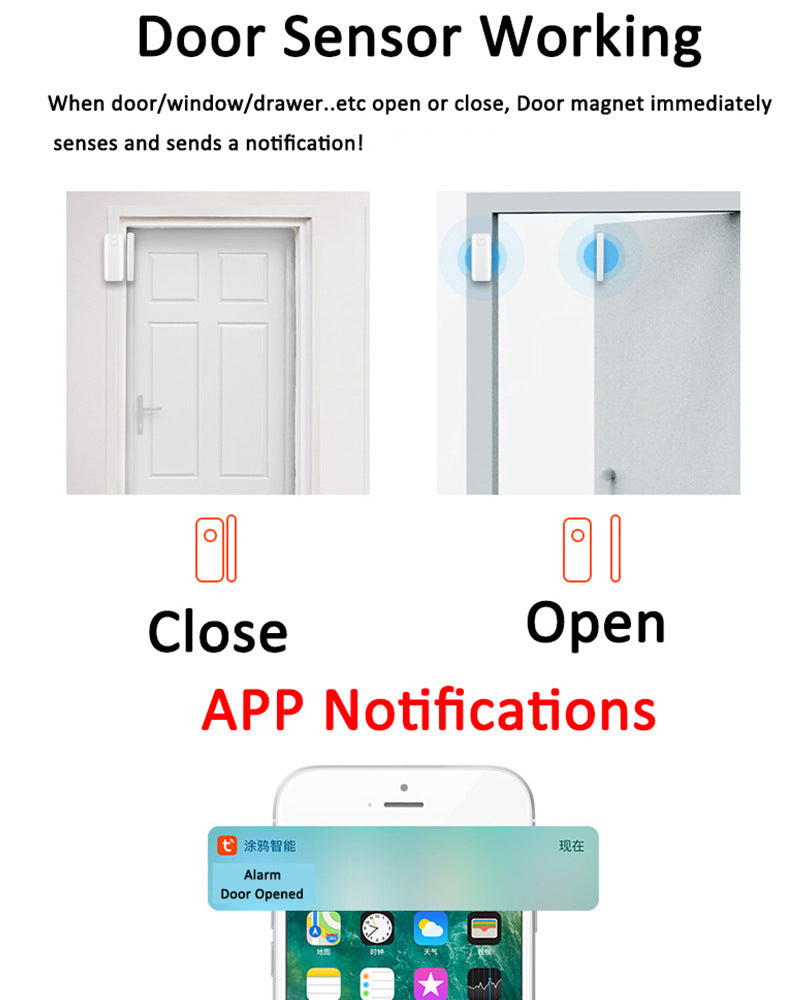 Cargue la imagen en el visor de la galería, [TUYA Smart] Battery Powdered Door &amp; Window Sensor Alarm Burglary Detector Home Security - Polar Tech Australia
