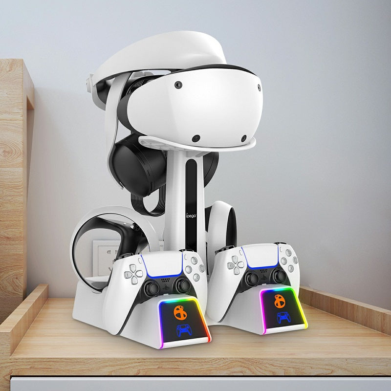 Chargez l&#39;image dans la visionneuse de la galerie, PlayStation PS VR 2 - All in One Storage Headset Controller Storage Stand With RGB Light - Polar Tech Australia
