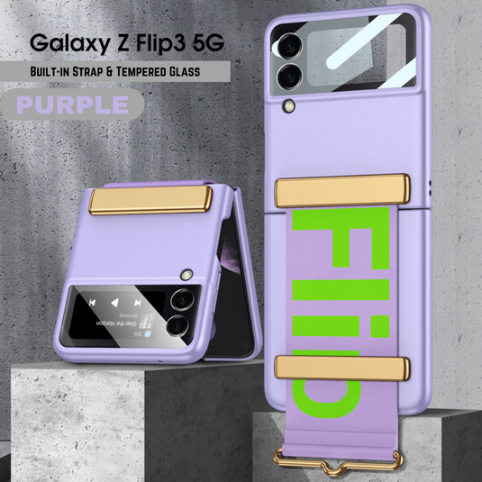Samsung Galaxy Z Flip 3 5G (SM-F711) Full Protection Fashion Stand Case With Built-in Strap - Polar Tech Australia