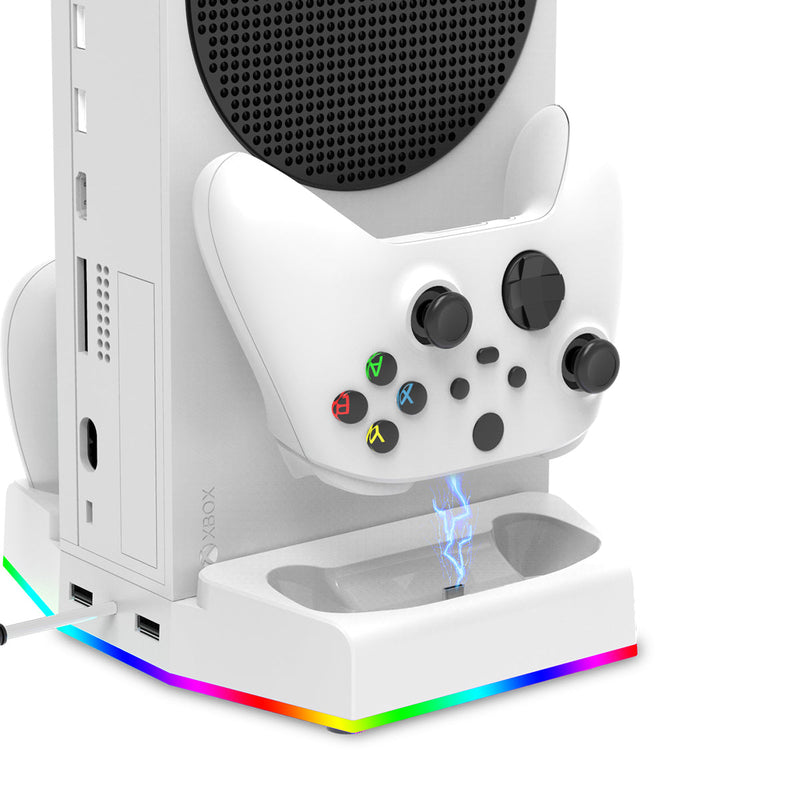 Cargue la imagen en el visor de la galería, Xbox Series S Cooling Fan Base Game Console Charger with 2 USB Ports - Game Gear Hub
