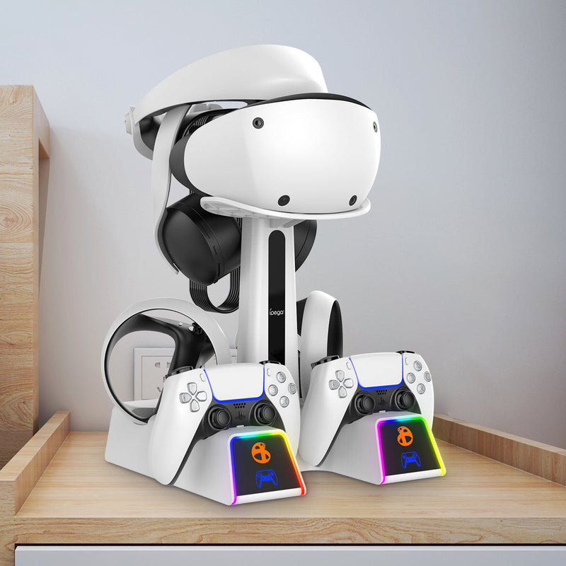 Load image into Gallery viewer, PlayStation PS VR 2 - All in One Storage Headset Controller Storage Stand With RGB Light - Game Gear Hub
