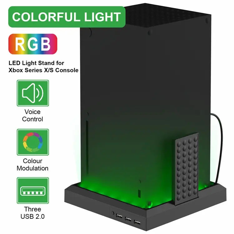 Cargue la imagen en el visor de la galería, Xbox Series S / X Game Console Holder Stand RGB Light Base (No Remote Control) - Game Gear Hub
