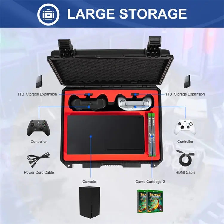 Cargue la imagen en el visor de la galería, Xbox Series X Portable PP Storage Box Waterproof Anti-shock Game Console Carrying Case - Game Gear Hub
