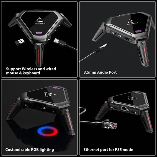 Aimzenix XBox Switch PS5 Keyboard Mouse Adapter Converter - Polar Tech Australia