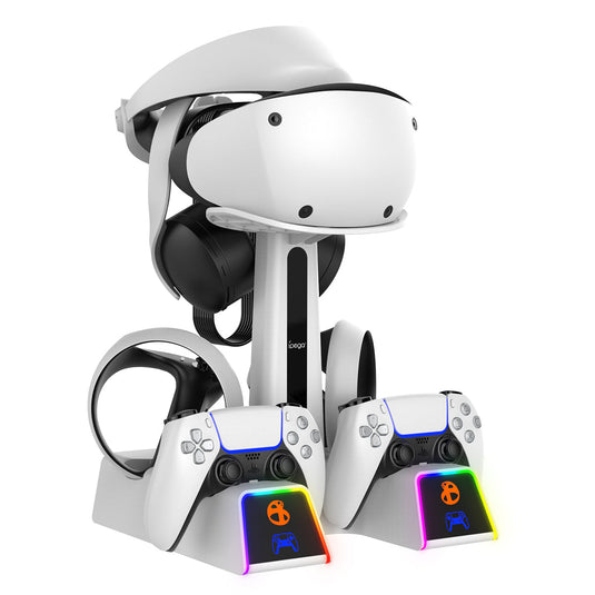 PlayStation PS VR 2 - All in One Storage Headset Controller Storage Stand With RGB Light - Game Gear Hub