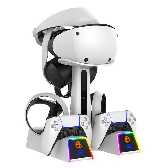 PlayStation PS VR 2 - All in One Storage Headset Controller Storage Stand With RGB Light - Polar Tech Australia