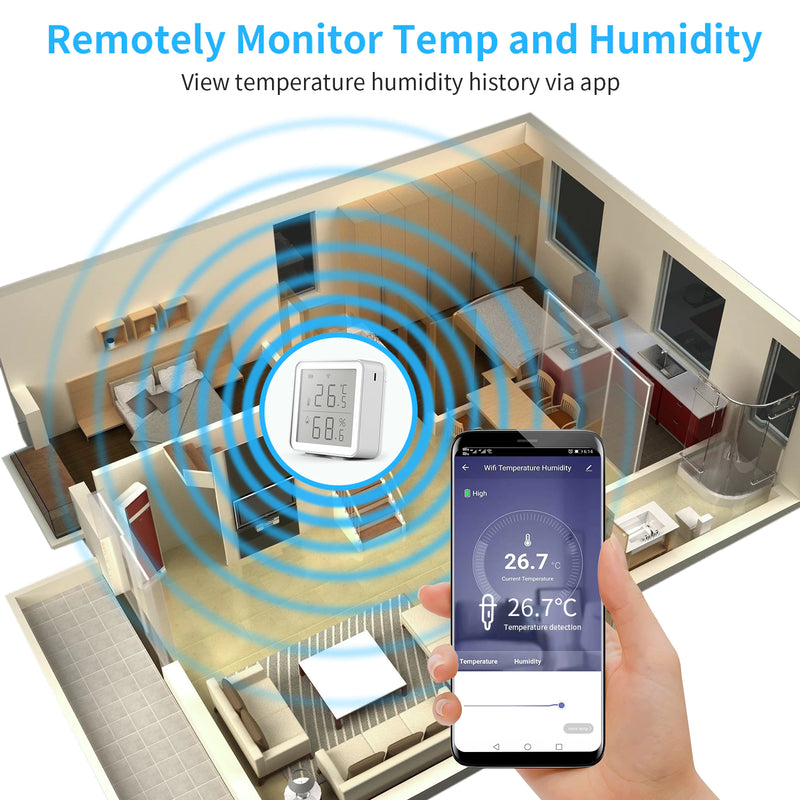 Cargue la imagen en el visor de la galería, [TUYA Smart Home] WIFI Temperature And Humidity Sensor Indoor Hygrometer Thermometer With LCD Display - Polar Tech Australia
