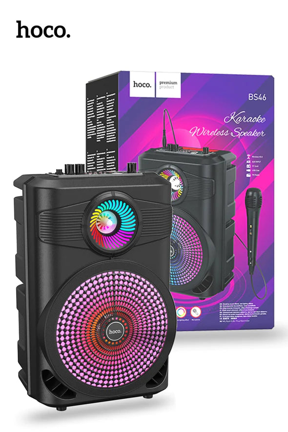 Cargue la imagen en el visor de la galería, [BS46] HOCO Portable Home Camping Party Karaoke RBG Bluetooth Speaker With Microphone - Polar Tech Australia
