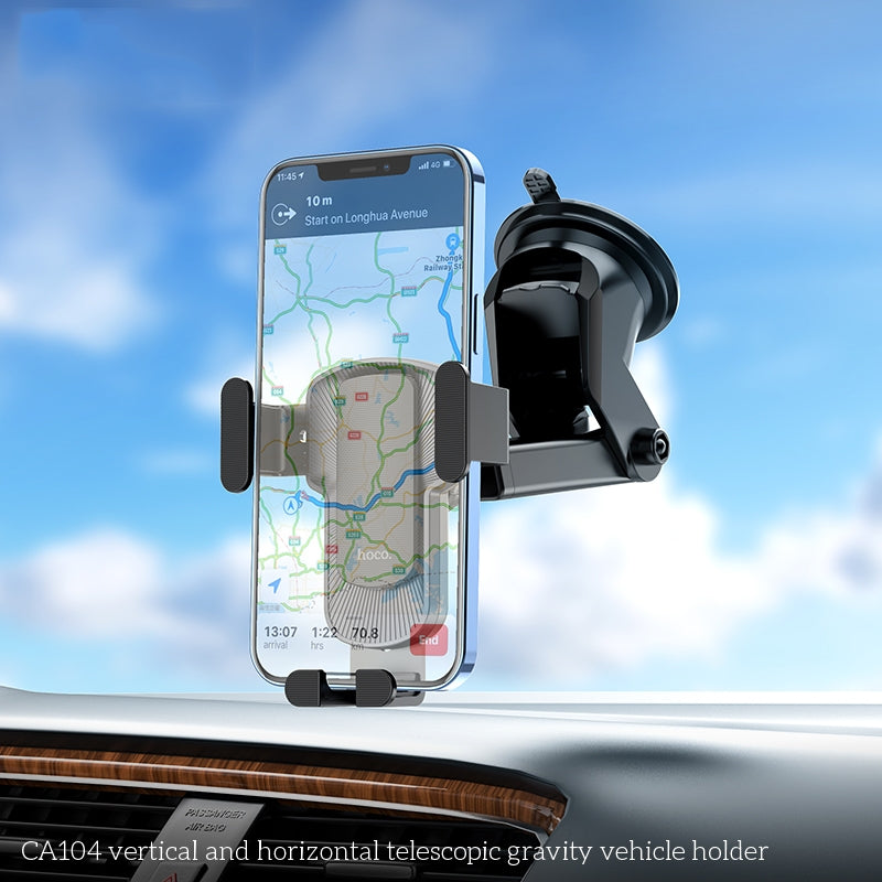 Cargue la imagen en el visor de la galería, [CA104] HOCO Universal Dashboard &amp; Windscreen Mobile Phone Telescopic Gravity Auto-Lock Holder - Polar Tech Australia

