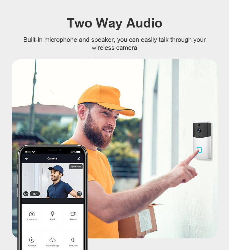 Chargez l&#39;image dans la visionneuse de la galerie, [1080P FHD][With Chime &amp; Battery] Smart Doorbell Camera Wireless Wifi Doorbell Two Way Audio Intercom App Control - Polar Tech Australia
