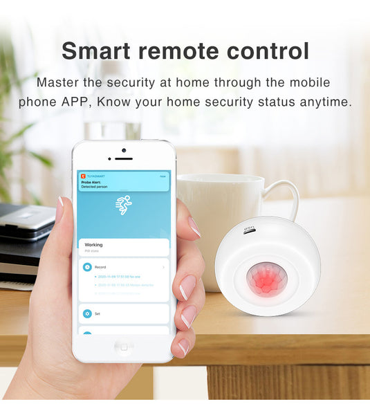 [TUYA Smart Home] Battery & Wired Powdered 360 Degree WIFI Infrared Detector PIR Motion Detect Sensor Smart Home Security - Polar Tech Australia