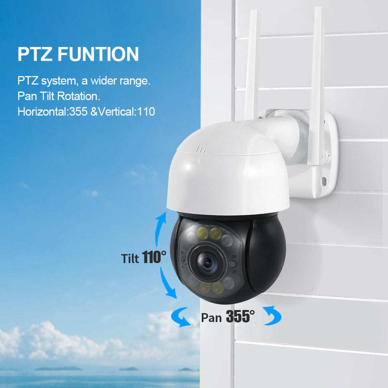 Cargue la imagen en el visor de la galería, [TUYA Smart Home] Tuya 5MP Wireless WIFI Full HD IP65 Outdoor PTZ Security Camera - Polar Tech Australia

