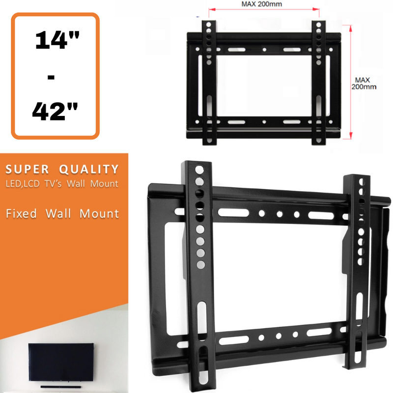 Chargez l&#39;image dans la visionneuse de la galerie, [14&quot;- 42&quot;] Universal VESA Adjustable Heavy-Duty Fixed LED TV Mount Bracket - Polar Tech Australia
