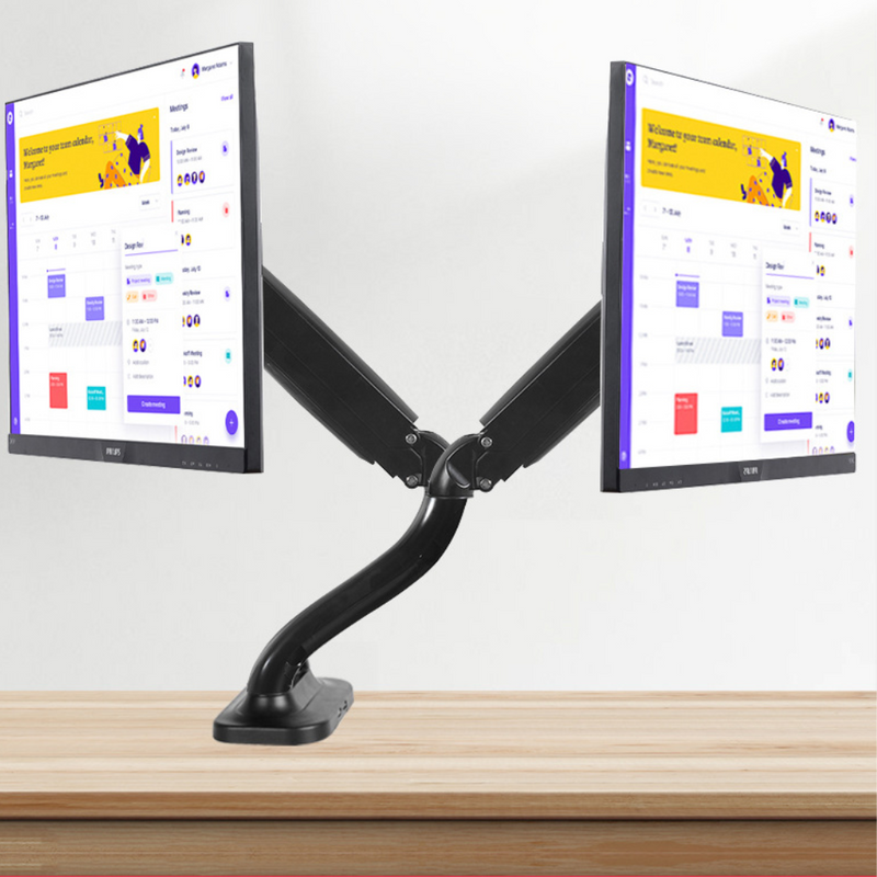 Chargez l&#39;image dans la visionneuse de la galerie, [Up to 32”][Dual Arm] Universal 360 degree Rotation Adjustable Monitor Desktop Bracket Holder Stand - Polar Tech Australia
