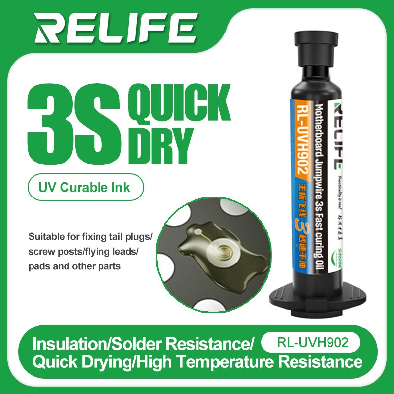 Cargue la imagen en el visor de la galería, [RL-UVH902] Relife 3 SECONDS QUICK DRY OIL For PCB BGA Circuit Board Protect Soldering Paste Flux Cream Welding Fluxes Green Oil - Polar Tech Australia
