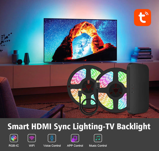 Smart Ambient TV e PC Backlights Screen Sync box LED fancy Lamp per TV  computer Game Alexa Assistant kit lights