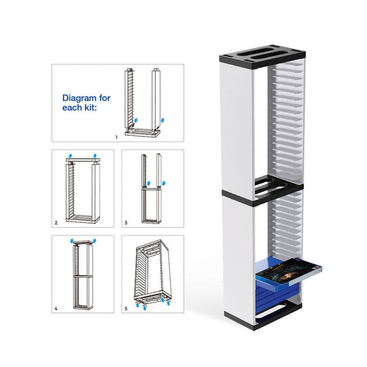 PS4/PS5/Xbox/Nintendo Switch 36-Tier Optical Disc Rack Vertical Card Box Holder Storage Stand Game Card Box - Game Gear Hub