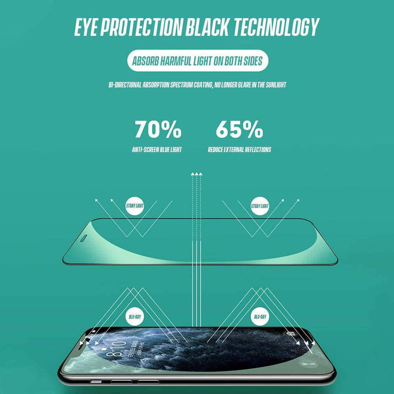 Cargue la imagen en el visor de la galería, Apple iPhone 12/Mini/Pro/Max Full Covered 9D Eyecare Green Light Filter Tempered Glass Screen Protector - Polar Tech Australia
