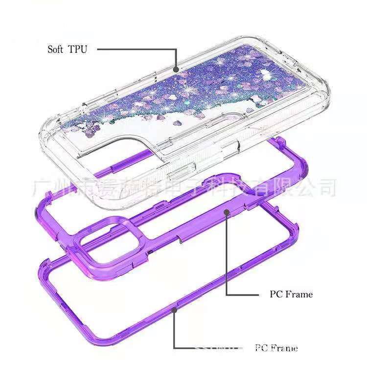 Cargue la imagen en el visor de la galería, Apple iPhone 12/Mini/Pro/Max Glitter Clear Transparent Liquid Sand Watering Case - Polar Tech Australia
