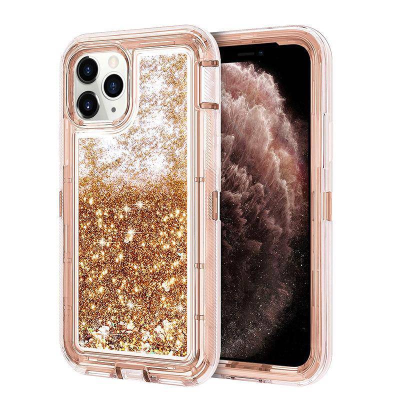 Cargue la imagen en el visor de la galería, Apple iPhone 12/Mini/Pro/Max Glitter Clear Transparent Liquid Sand Watering Case - Polar Tech Australia
