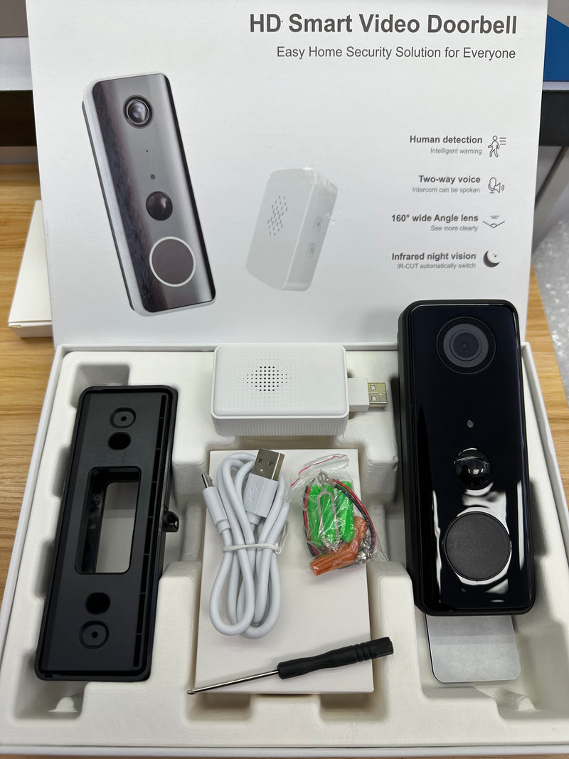 Load image into Gallery viewer, [Tuya Smart Home][With Chime] Tuya 2K Ultra HD Smart Doorbell Camera Wireless Wifi Doorbell Two Way Audio Intercom App Control - Polar Tech Australia
