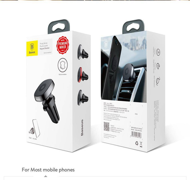 Cargue la imagen en el visor de la galería, [Clearance] Basues Universal Privity Series Pro Aircon Flow Outlet Magnet Phone Holder Bracket (Genuine Leather) - Polar Tech Australia
