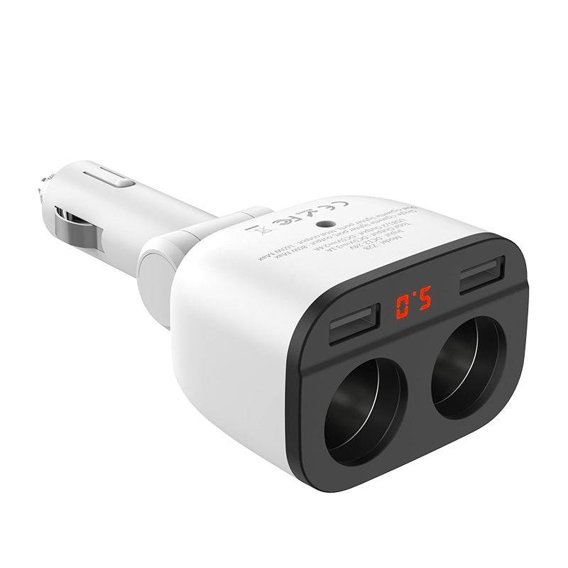 Cargue la imagen en el visor de la galería, [Z28] HOCO Universal Car Charger Extension Dual Port 2 x USB Port With Digital Display - Polar Tech Australia
