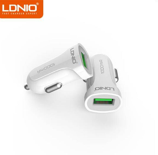 [Clearrance] LDNIO Car USB Charger With Charging Cable - Polar Tech Australia