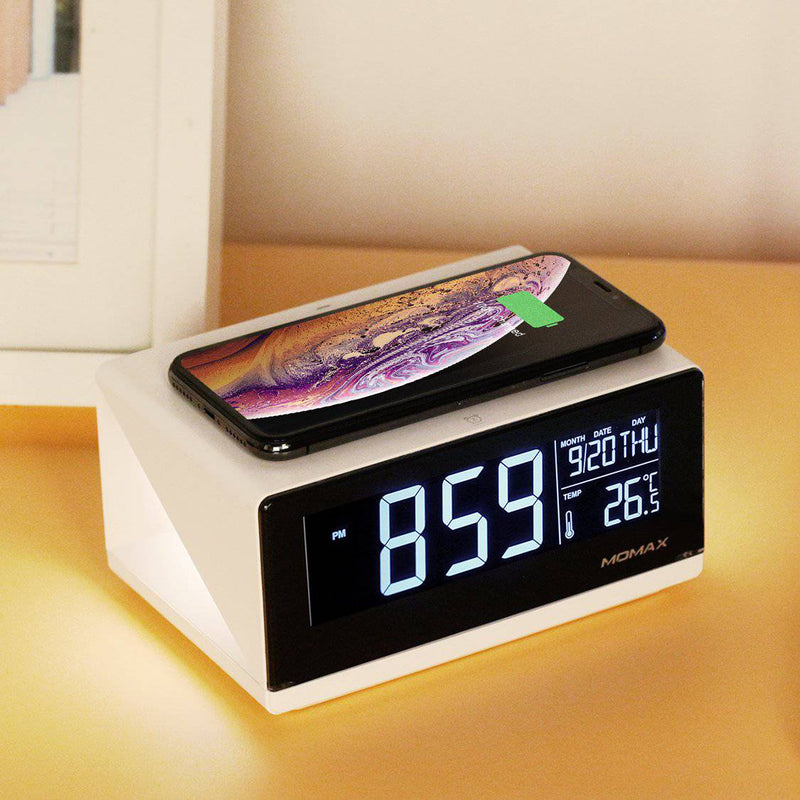 Cargue la imagen en el visor de la galería, Momax QClock 10W Digita Alarm Clock Built-in Wireless Charger - Polar Tech Australia
