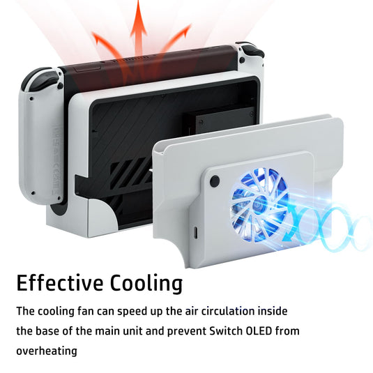 Nintendo Switch OLED Dock Cooling Fan with Game Card Storage - Polar Tech Australia