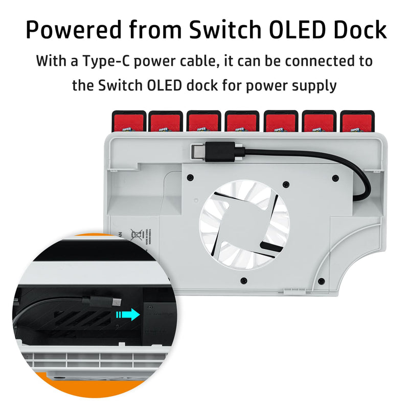 Cargue la imagen en el visor de la galería, Nintendo Switch OLED Dock Cooling Fan with Game Card Storage - Polar Tech Australia
