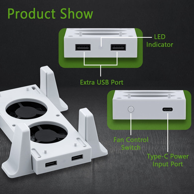 Cargue la imagen en el visor de la galería, Xbox Series S Console Cooling Dual Fan Vertical Stand Base - Polar Tech Australia
