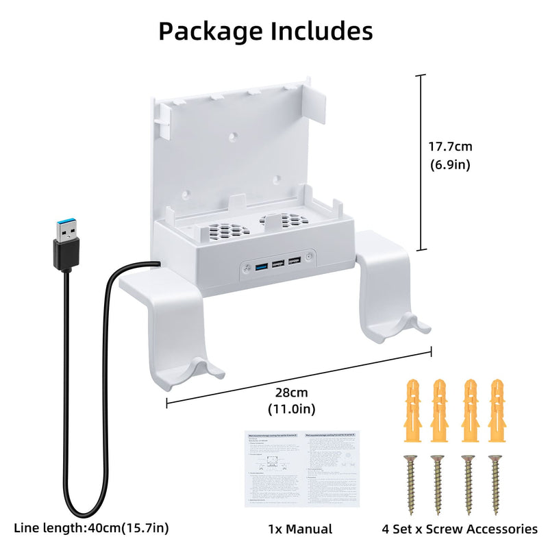 Load image into Gallery viewer, Xbox Series S Wall-mounted Color Changing Cooling Stand with Hook - Polar Tech Australia
