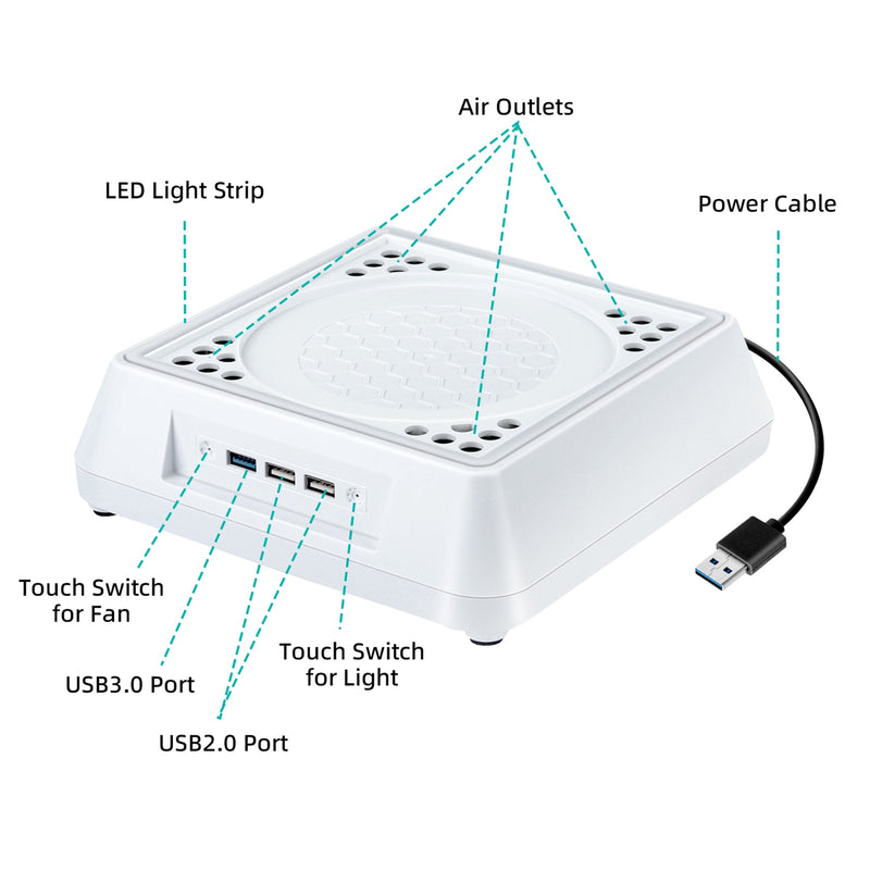 Cargue la imagen en el visor de la galería, Xbox Series X Console Cooling Stand with LED Lighting &amp; Indicator - Polar Tech Australia
