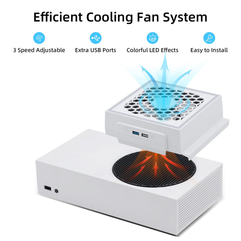 Load image into Gallery viewer, Xbox Series S USB Powered Cooling Fan Dock with RGB LED Light - Polar Tech Australia
