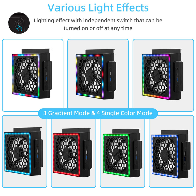 Chargez l&#39;image dans la visionneuse de la galerie, Xbox Series S USB Powered Cooling Fan Dock with RGB LED Light - Polar Tech Australia
